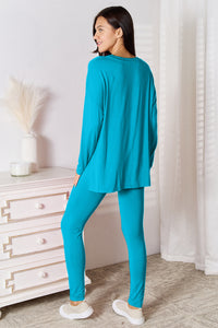 Basic Bae Full Size V-Neck Soft Rayon Long Sleeve Top and Pants Lounge Set [click for additional colors]