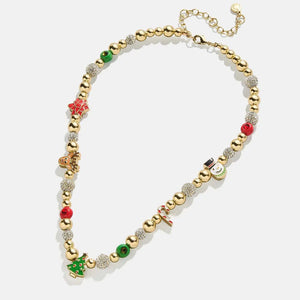 Rhinestone 14K Gold-Plated Beaded Necklace🟡🔵🔴