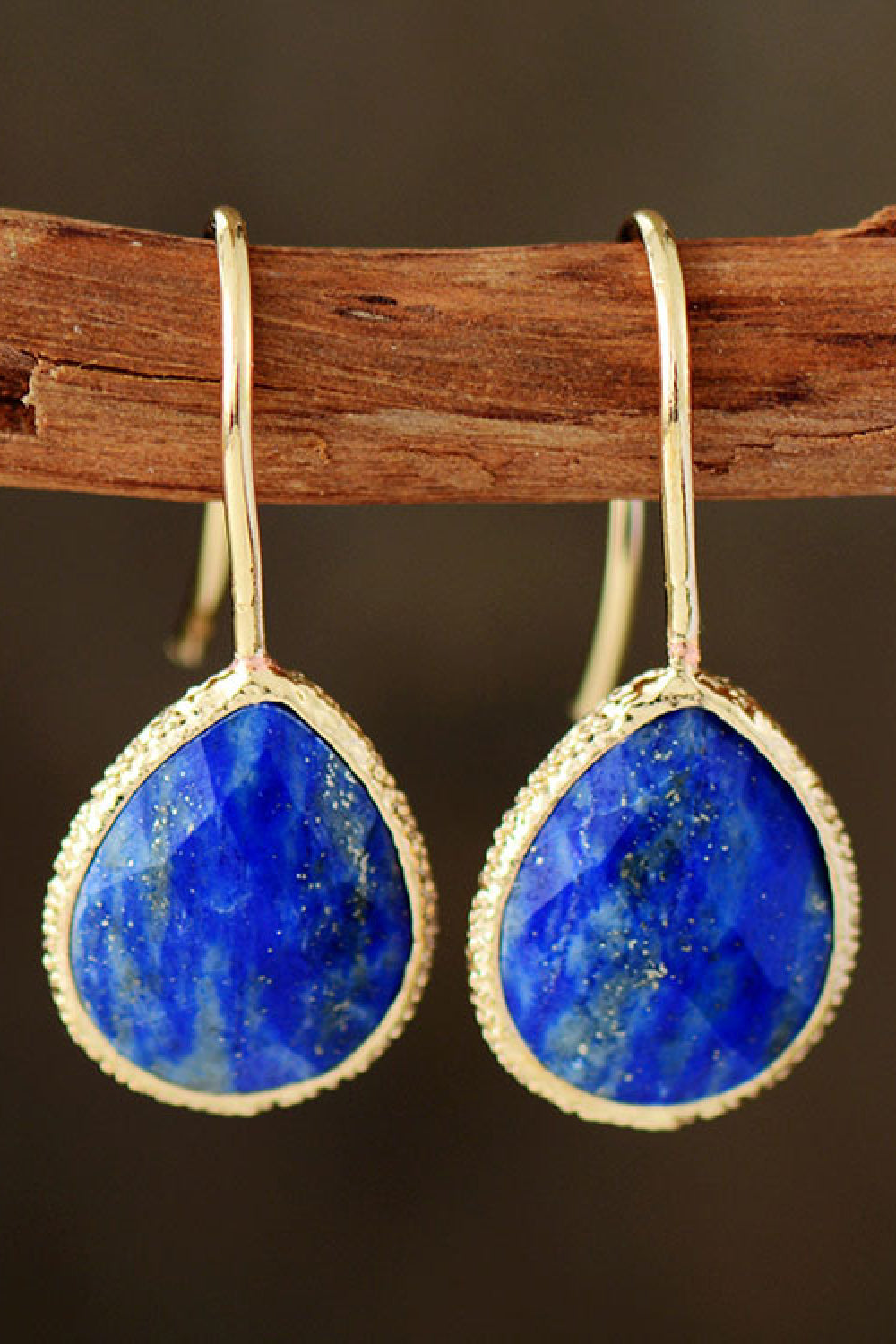 Handmade Natural Stone Teardrop Earrings Available in Multiple Colors