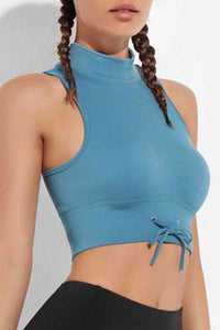Mock Neck Ribbed Sports Tank  [Click for additional options]
