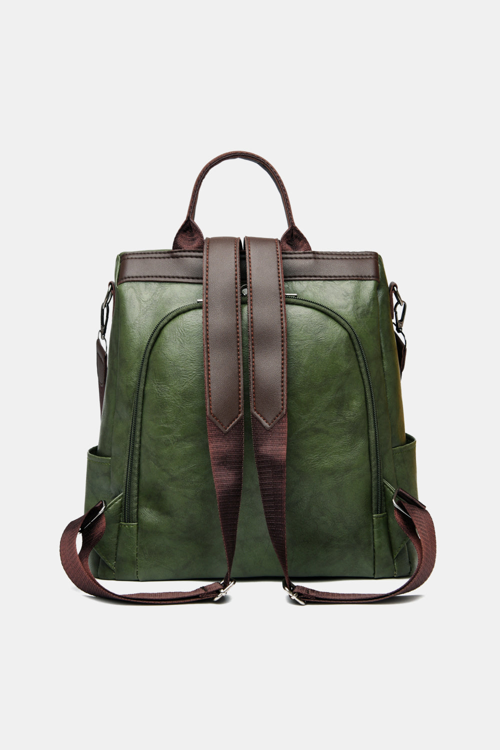 Contrast Color PU Leather Backpack [additional options available]