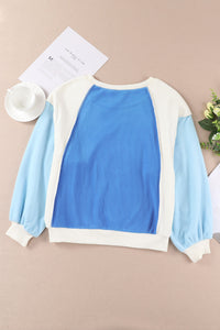 Round Neck Dropped Shoulder Color Block Sweatshirt [Click for more Options]