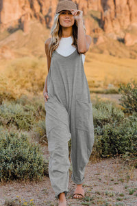 Double Take  V-Neck Sleeveless Jumpsuit with Pocket Additional Options Available