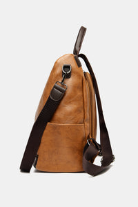 Contrast Color PU Leather Backpack [additional options available]