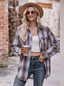 Plaid Dropped Shoulder Longline Shirt [additional options available]