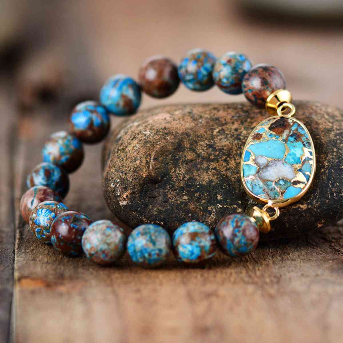 Natural Stone Beaded Bracelet  [Click for additional options]