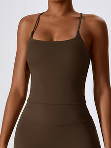 Square Neck Back Crisscross Tank Top Other Colors Available