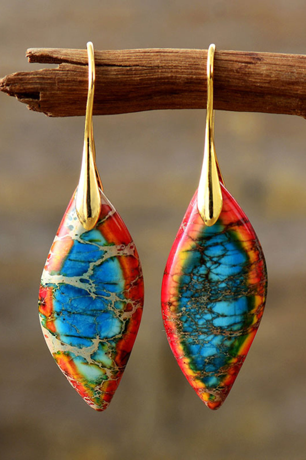 Handmade Natural Stone Dangle Earrings Available in Multiple Colors
