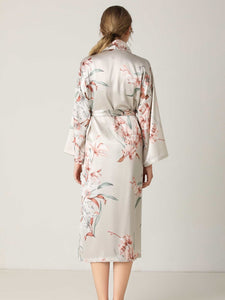 Floral Tie Waist Long Sleeve Robe [ Click for Options]