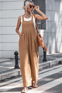 Texture Buttoned Wide Leg Overalls ( Click for additional Colors)