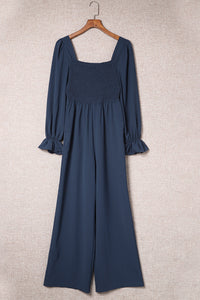Smocked Long Flounce Sleeve Square Neck Jumpsuit [ Click for Options]