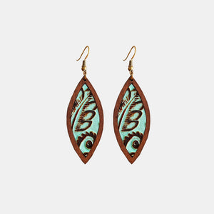 Geometrical Shape Wooden Dangle Earrings Additional Options Available