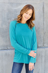 Basic Bae Full Size Round Neck Long Sleeve Top   [Click for additional color options]