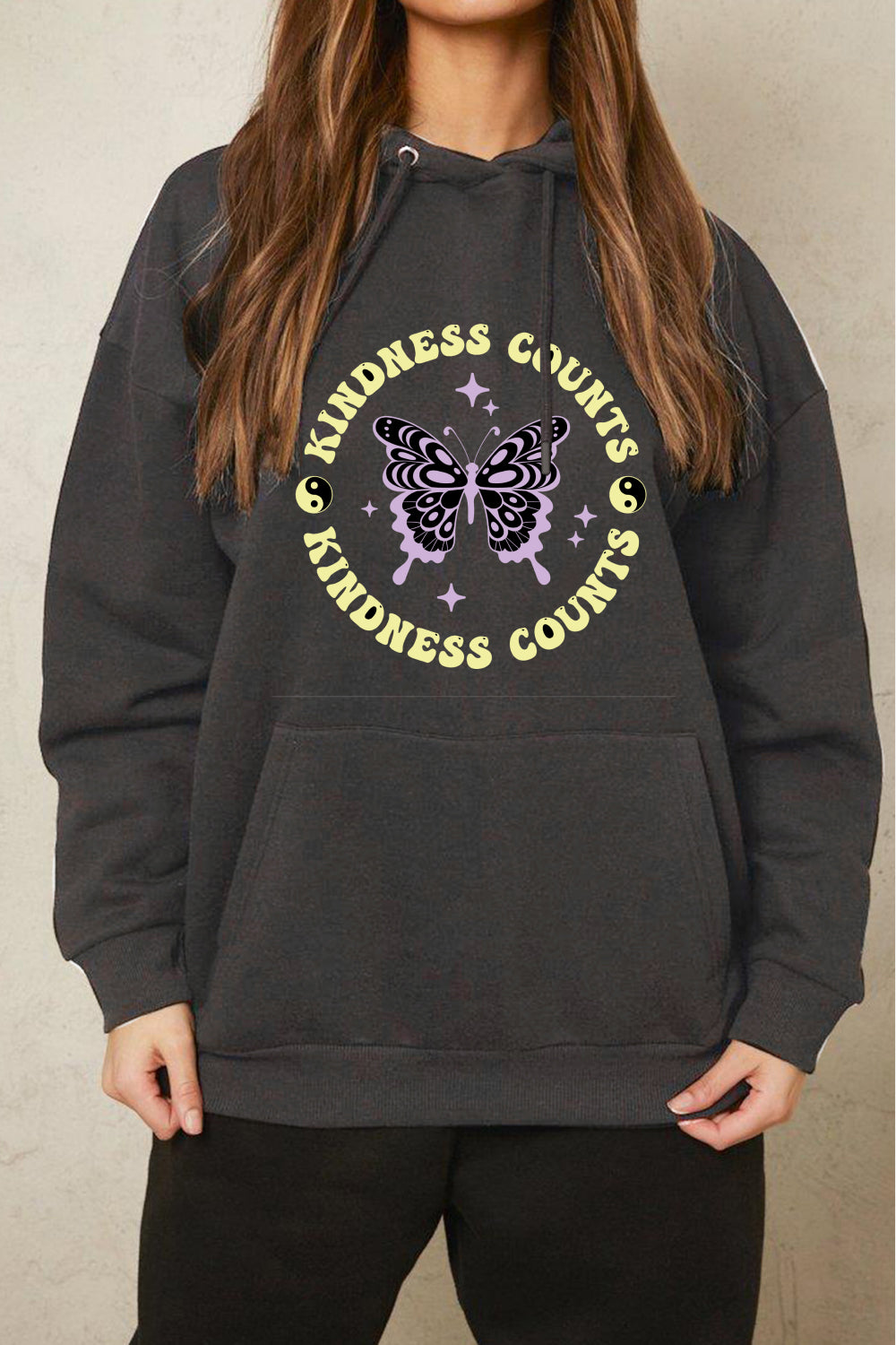 Simply Love Full Size KINDNESS COUNTS Graphic Hoodie
