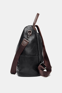 Contrast Color PU Leather Backpack [additional options available]