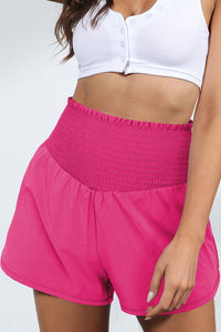 Smocked Paperbag Waist Shorts Available in Multiple Color Options