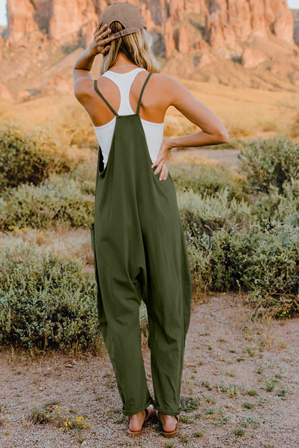 Double Take  V-Neck Sleeveless Jumpsuit with Pocket [CLICK FOR MORE]