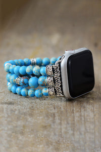 Synthetic Imperial Jasper Beaded Watchband Bracelet Multiple Options Available