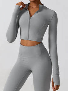 Zip-Up Long Sleeve Sports Top Additional Options Available