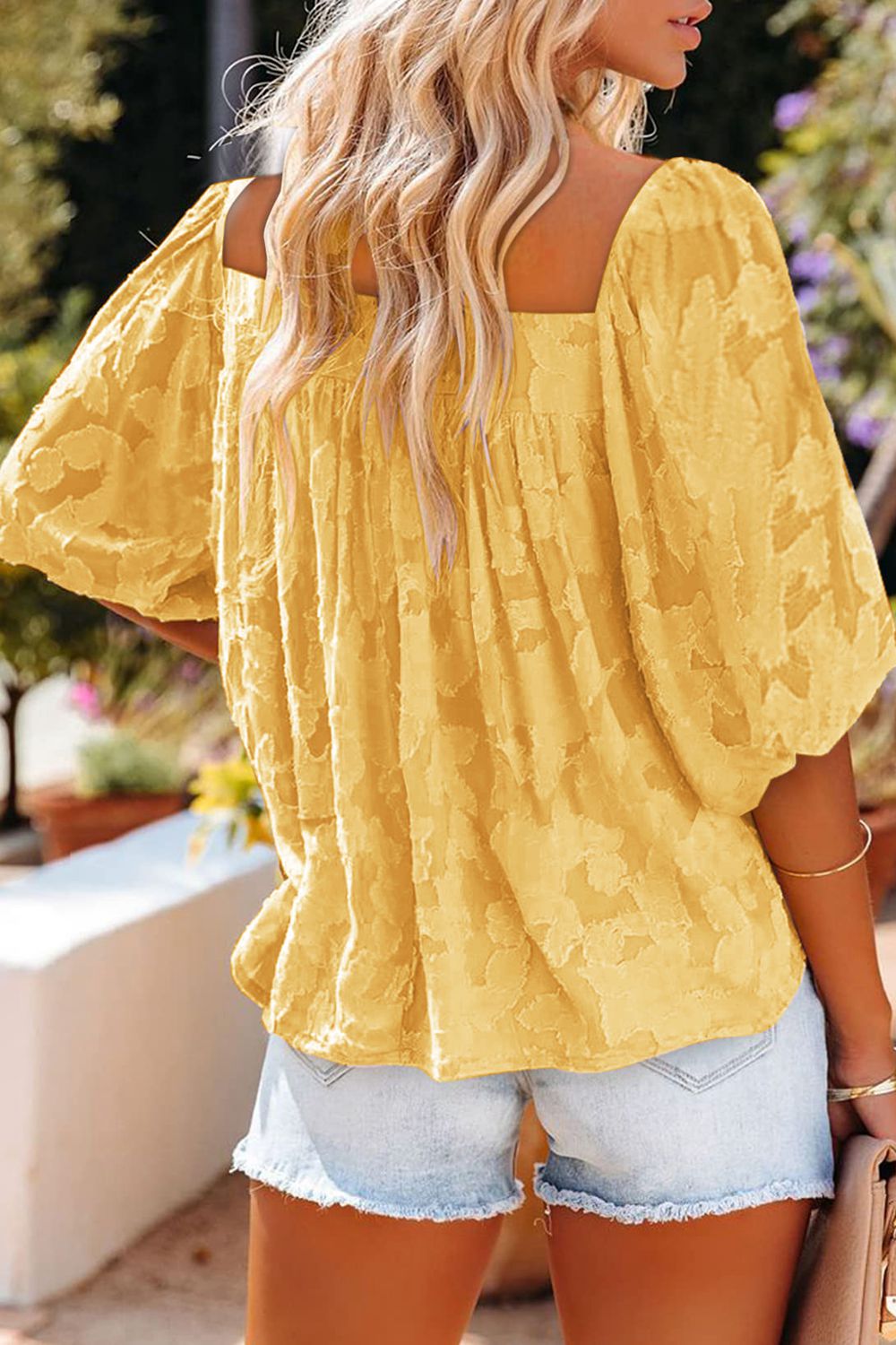 Square Neck Puff Sleeve Blouse Other Colors Available