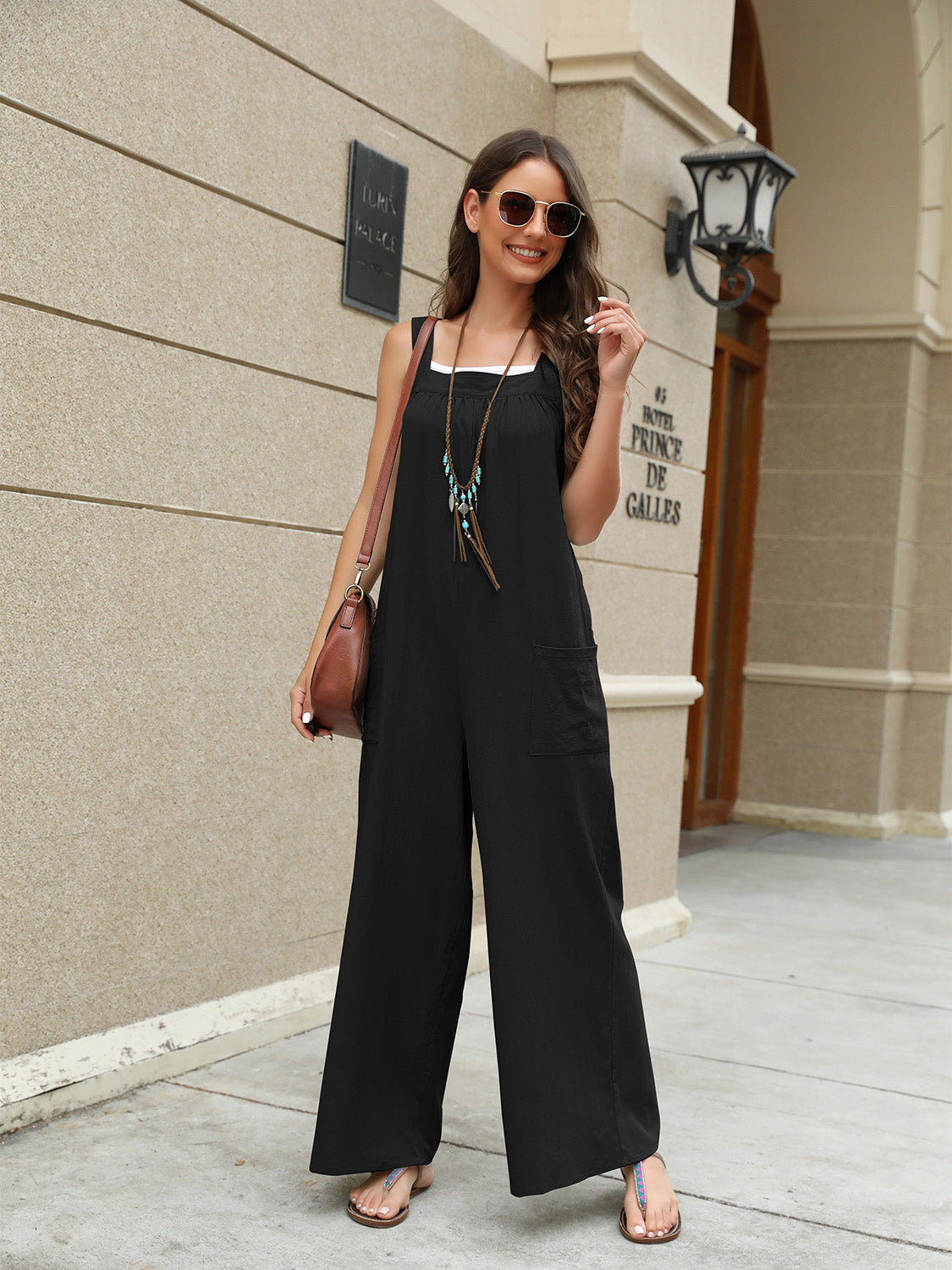 Square Neck Sleeveless Jumpsuit [CLICK FOR MORE]