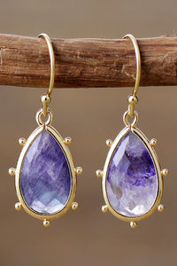 Natural Stone Teardrop Earrings Additional Options Available