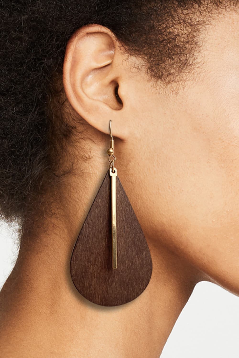 Geometrical Shape Wooden Dangle Earrings Additional Options Available