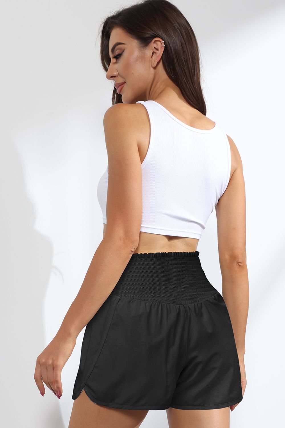 Smocked Paperbag Waist Shorts Available in Multiple Color Options