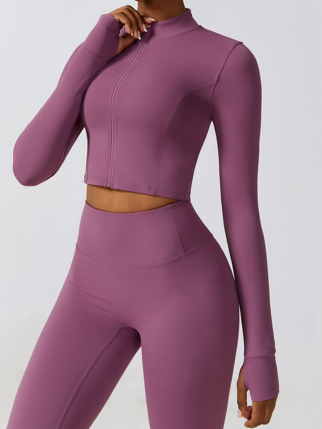 Zip-Up Long Sleeve Sports Top Additional Options Available