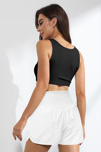 Smocked Paperbag Waist Shorts Available in Multiple Color Options
