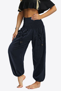 Smocked Long Joggers with Pockets [ Click for more Options]