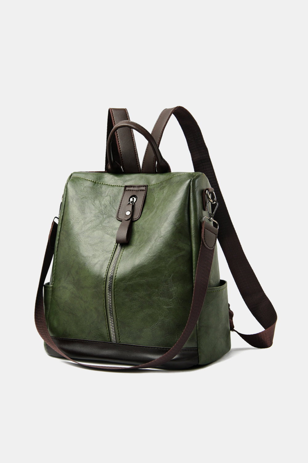 Contrast Color PU Leather Backpack [additional options available]
