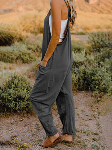 Double Take Full Size Sleeveless V-Neck Pocketed Jumpsuit Additional Options Available