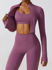 Zip-Up Long Sleeve Sports Top Additional Options Available