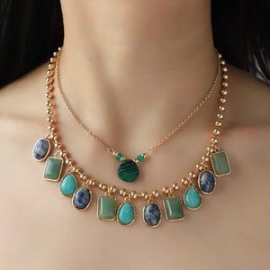 Geometric Double-Layered Necklace