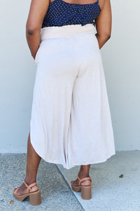 ODDI Full Size Wide Leg Palazzo Pants in Oatmeal