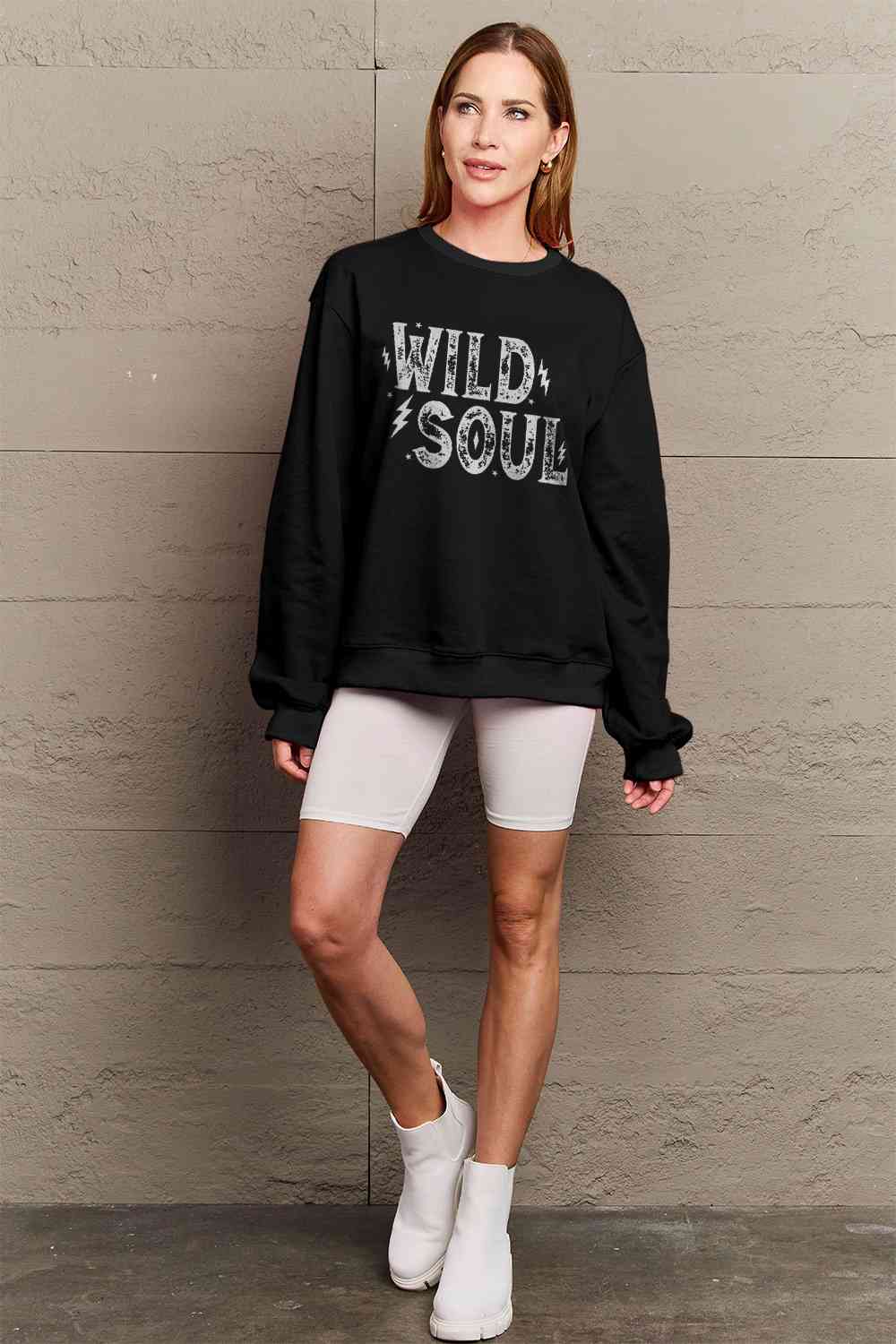 Simply Love Full Size WILD SOUL Graphic Sweatshirt   (Click for Additional Color Options)