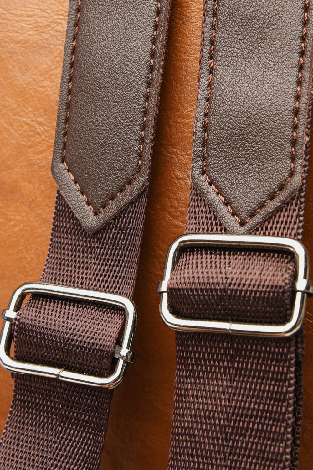 Contrast Color PU Leather Backpack [additional options available]