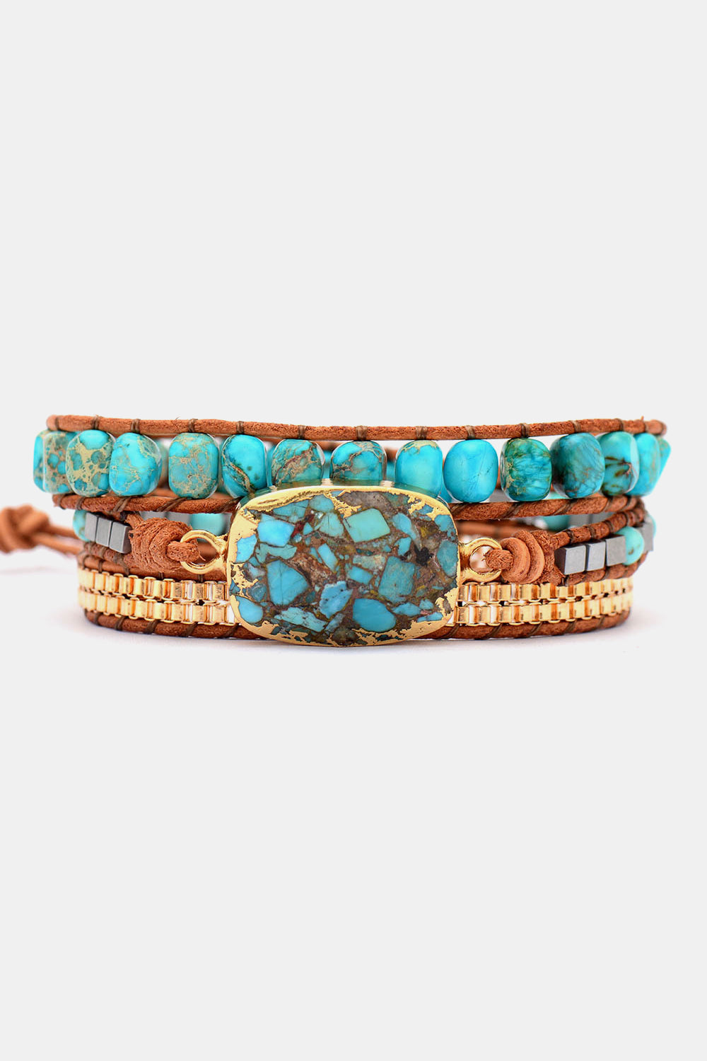 Handmade Natural Stone Copper Bracelet  Available in Multiple Colors