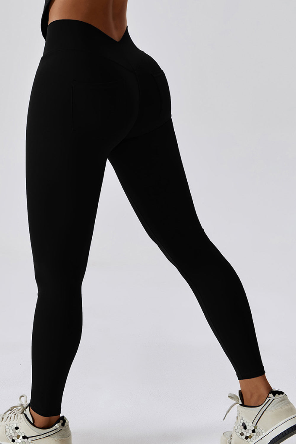 Wide Waistband Slim Fit Back Pocket Sports Leggings Other Colors Available