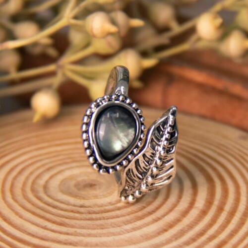Moonstone Leaf Bypass Ring
