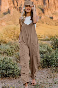 Double Take  V-Neck Sleeveless Jumpsuit with Pocket [CLICK FOR MORE]