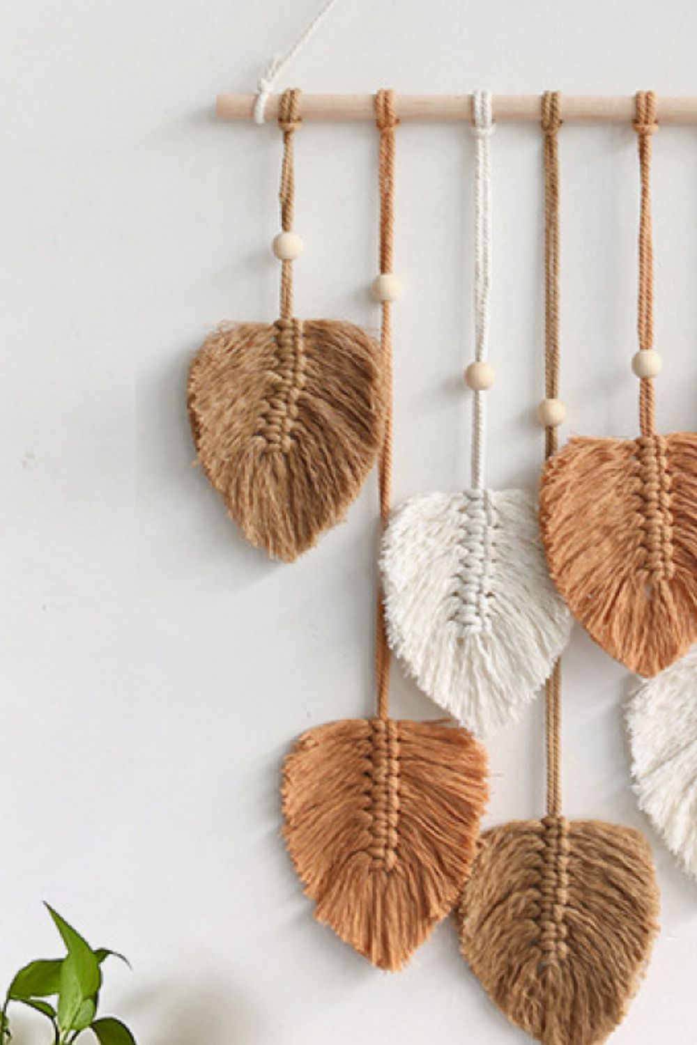 Macrame Leaf Bead Wall Hanging Available in 3 Color Options