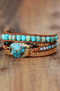 Handmade Natural Stone Copper Bracelet  Available in Multiple Colors