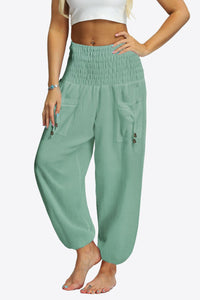Smocked Long Joggers with Pockets [ Click for more Options]