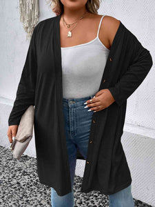 Plus Size Button Down Longline Cardigan  [Click for additional options]