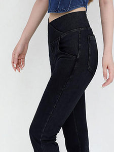 Wide Waistband Bootcut Jeans with Pockets  [Click for additional options]