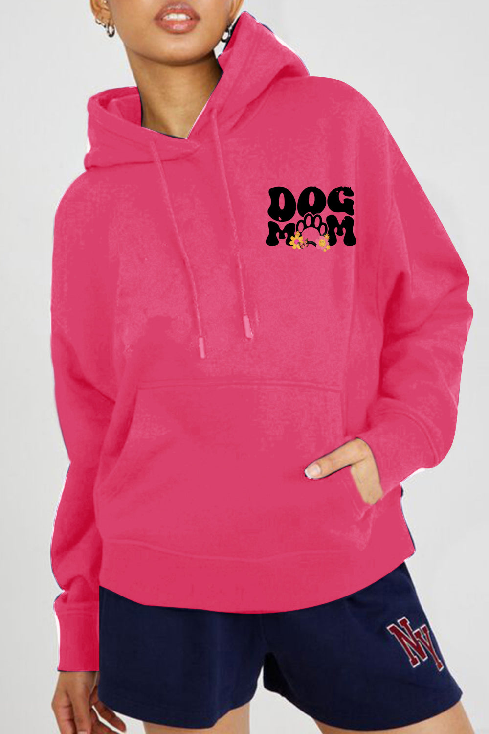 Simply Love Full Size DOG MOM Graphic Hoodie