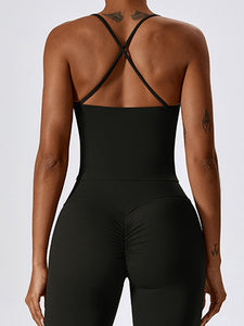 Square Neck Back Crisscross Tank Top Other Colors Available