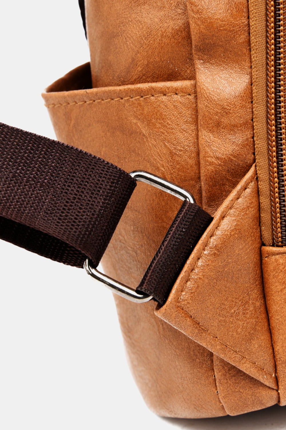 Contrast Color PU Leather Backpack [additional options available]